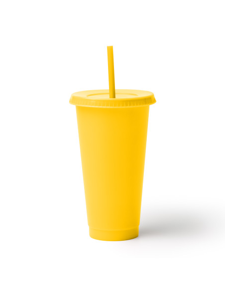 Tasse personnalisable en PP recyclé 710ml avec paille "BAKY" | SIP19