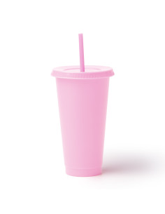 Tasse personnalisable en PP recyclé 710ml avec paille "BAKY" | SIP19