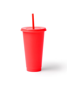 Tasse personnalisable en PP recyclé 710ml avec paille "BAKY" | SIP19