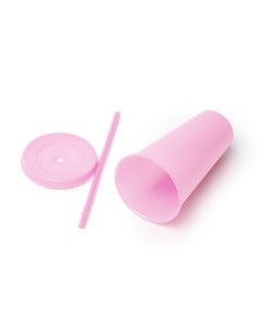 Tasse personnalisable en PP recyclé 710ml avec paille "BAKY" | SIP19 2