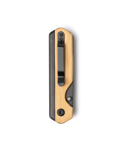 Couteau multifonction personnalisable inox & bambou avec clip "ROLDI" | SIP19 2