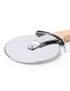 Roulette à pizza personnalisable inox & bois "ZANETI" | SIP19