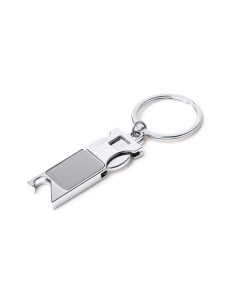Porte-clés jeton personnalisable métal avec décapsuleur "LIBOK" | SIP19