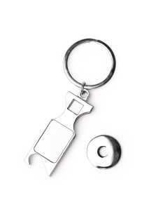 Porte-clés jeton personnalisable métal avec décapsuleur "LIBOK" | SIP19