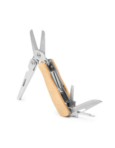 Outil multifonction 4 en 1 personnalisable inox & bambou "FUSCO" | SIP19
