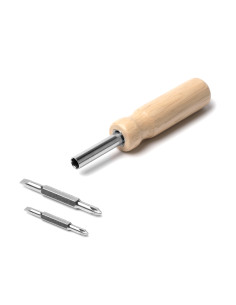 Tournevis personnalisable inox & bois avec embouts "YADOR" | SIP19