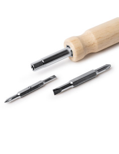 Tournevis personnalisable inox & bois avec embouts "YADOR" | SIP19