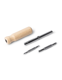 Tournevis personnalisable inox & bois avec embouts "YADOR" | SIP19