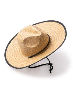 Chapeau personnalisable paille & polyester avec cordon "MUNDAK" | SIP19 2