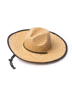 Chapeau personnalisable paille & polyester avec cordon "MUNDAK" | SIP19