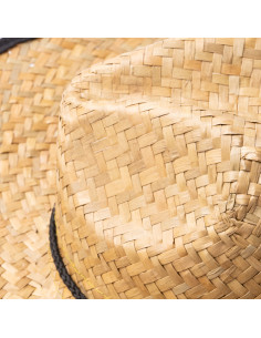Chapeau personnalisable paille & polyester avec cordon "MUNDAK" | SIP19