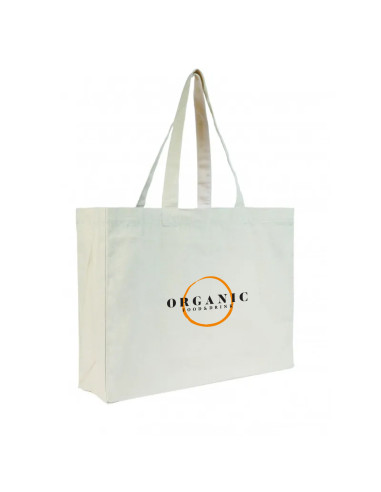 GRAND SAC SHOPPING PERSONNALISABLE EN COTON 220G "MALIBU" 45x35x12cm
