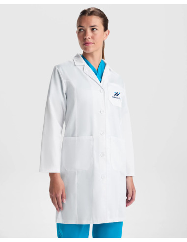 BLOUSE DE LABORATOIRE FEMME PERSONNALISABLE 195G "VACCINE"