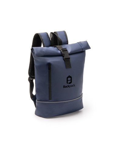 SAC À DOS ROLL-TOP PERSONNALISABLE EN PU ET RPET "VALDEZ" 38x54x12cm