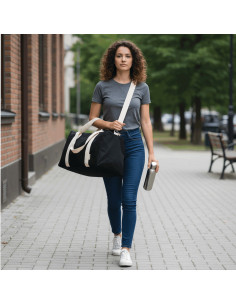 Sac de sport personnalisable en coton recyclé et RPET "BANKURA" | SIP19