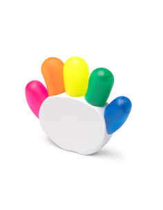 Surligneur 5 couleurs en forme de main à personnaliser "DINKU" | SIP19
