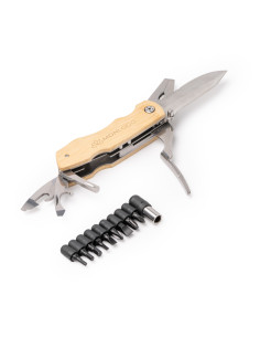 Outil multifonction 5 en 1 personnalisable inox & bambou "DANILO" | SIP19