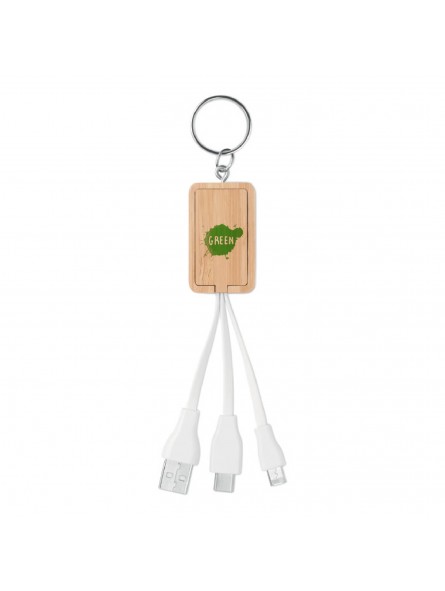 CHARGEUR PORTE-CLÉS PERSONNALISÉ EN BAMBOU "CLAUER"