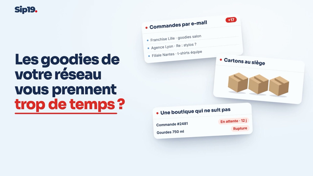 Les goodies de votre réseau vous prennent trop de temps ? Commandes par e-mail, cartons au siège, boutique qui ne suit pas.