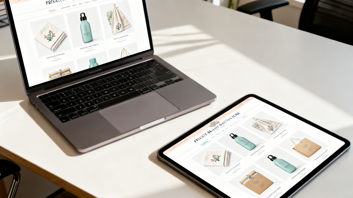 Brand store marque blanche — Boutique réseau personnalisée sur écran