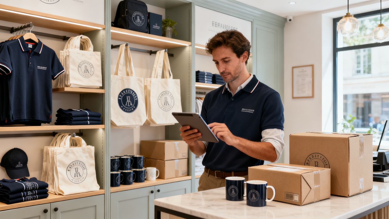 Commande de textiles dans une boutique réseau