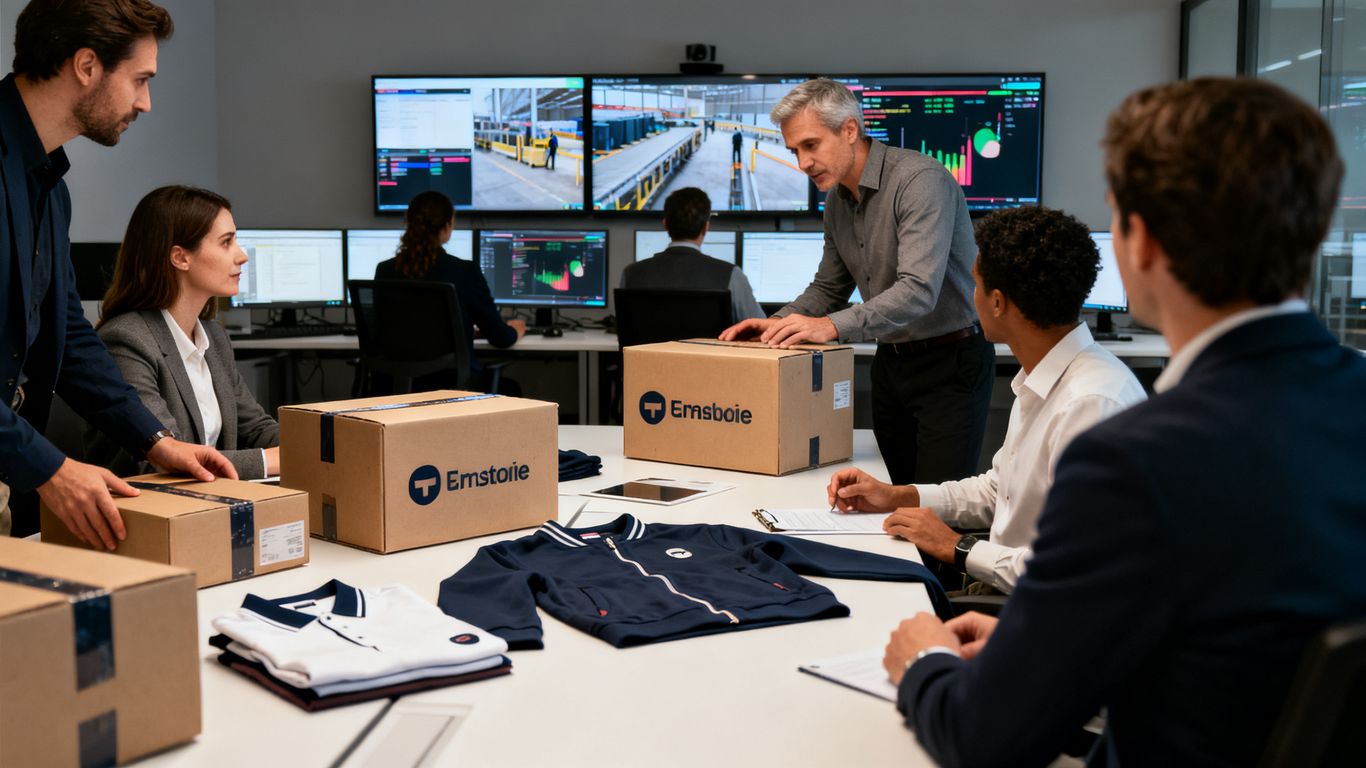Approvisionnement multi-sites entreprise — Implantations multiples préparant leurs commandes de marque