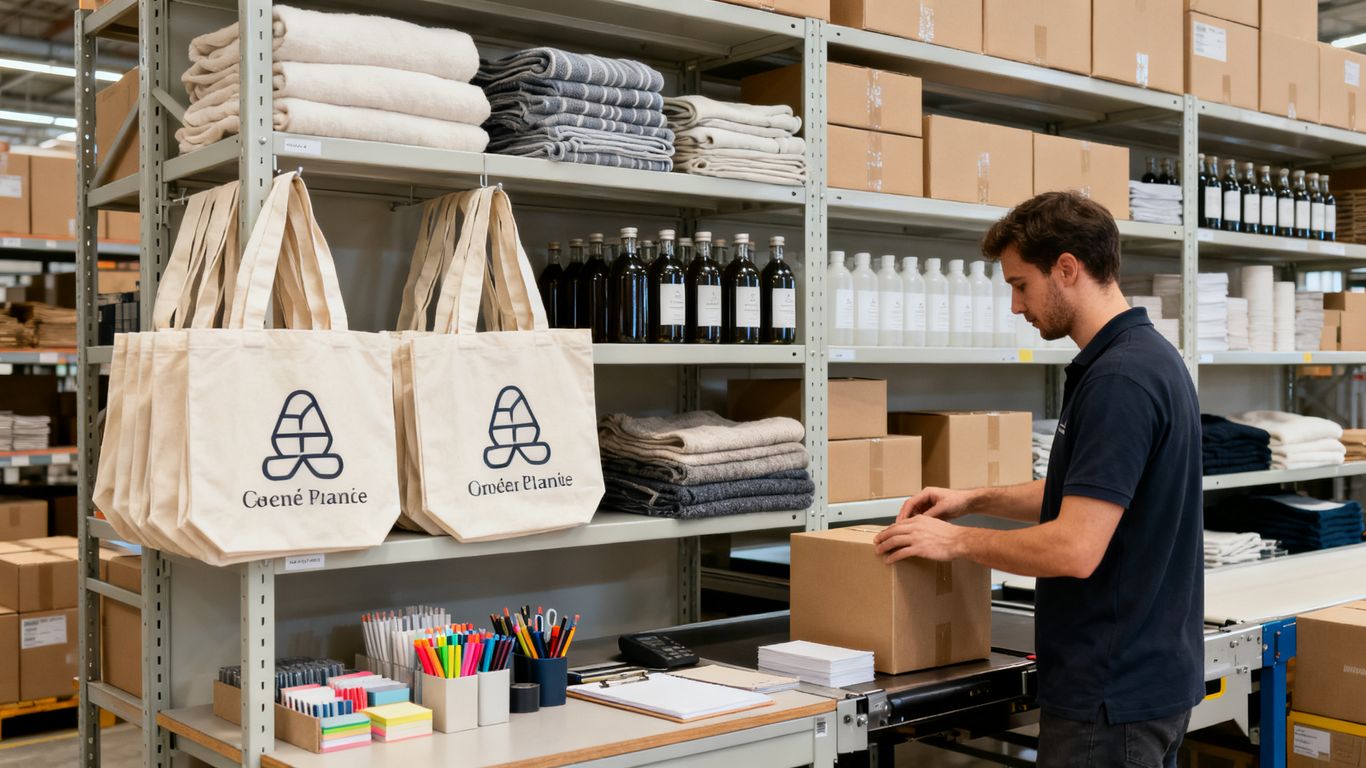 Stock tampon goodies — Préparation de goodies personnalisés pour réseau