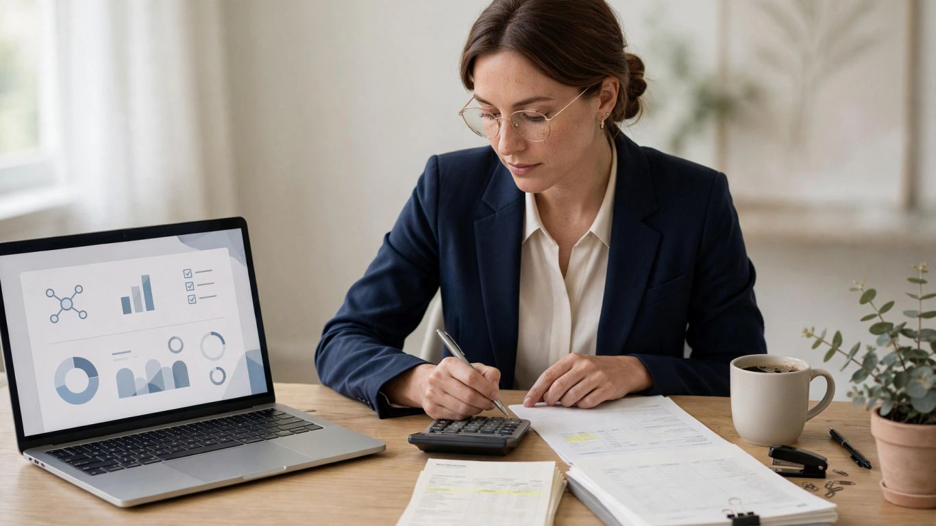 Responsable financier rapprochant des commandes réseau