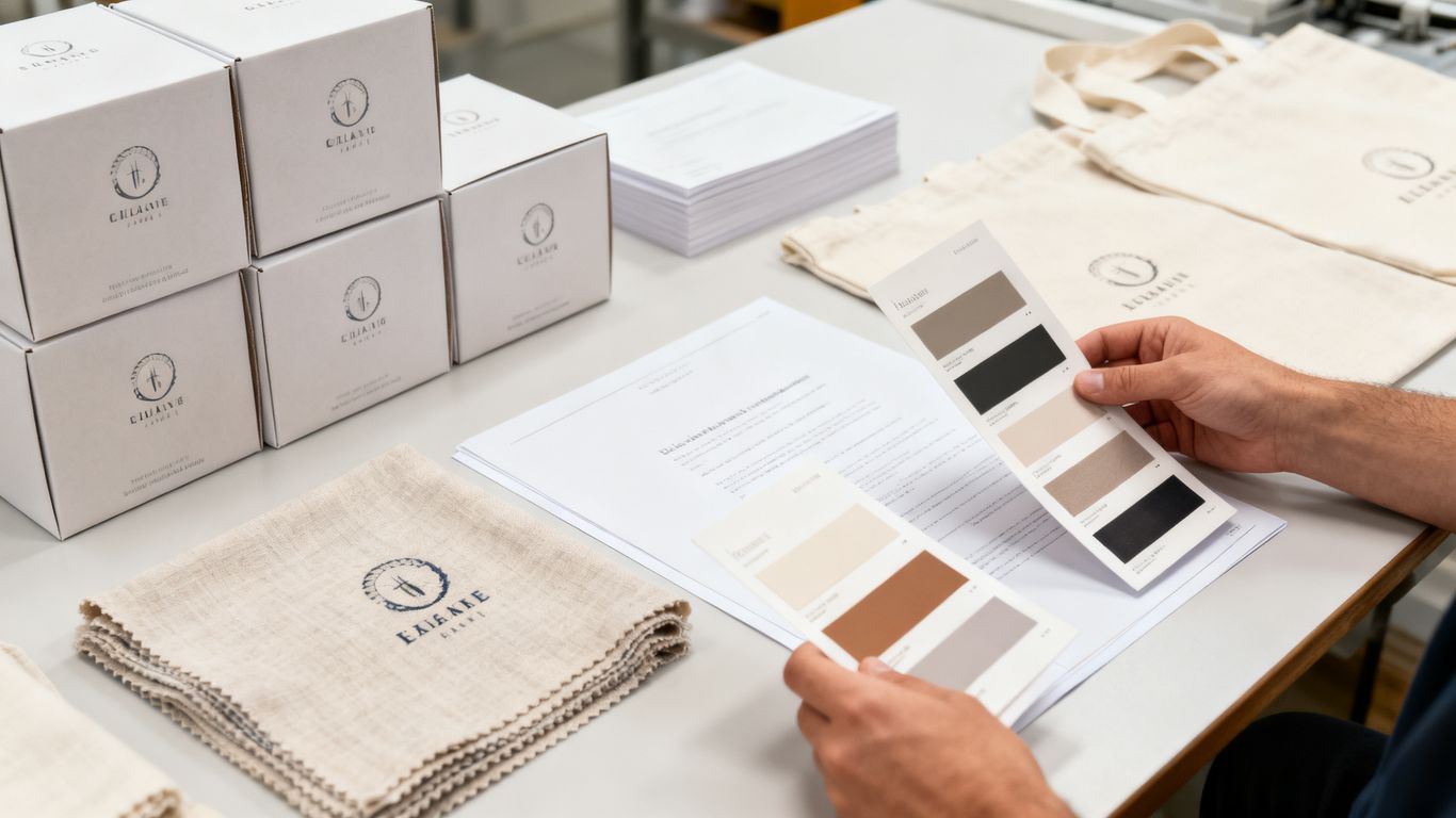 Supports de marque préparés pour plusieurs points de vente