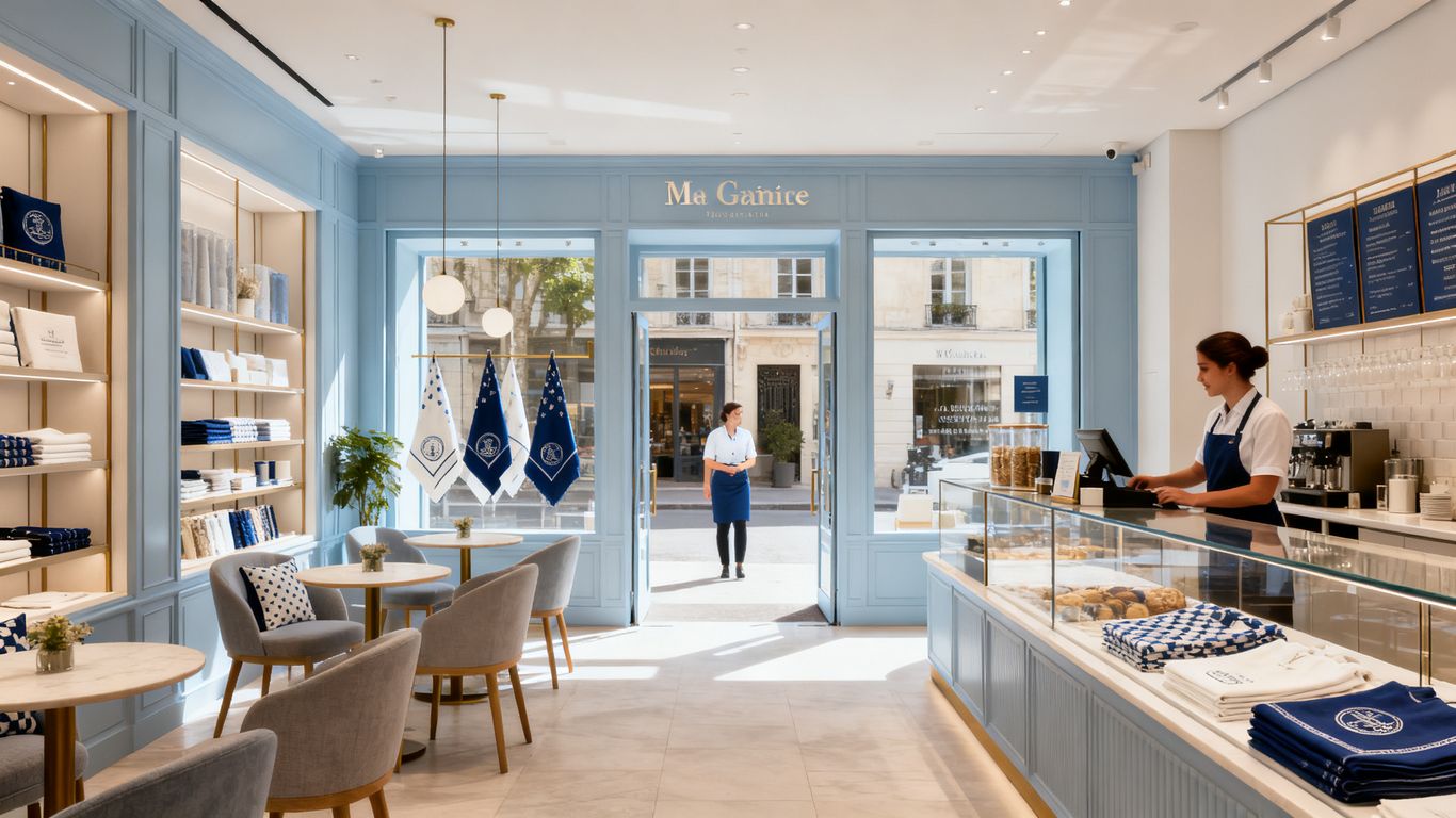 Communication réseau franchise — Vitrine de franchise cohérente et équipe en magasin